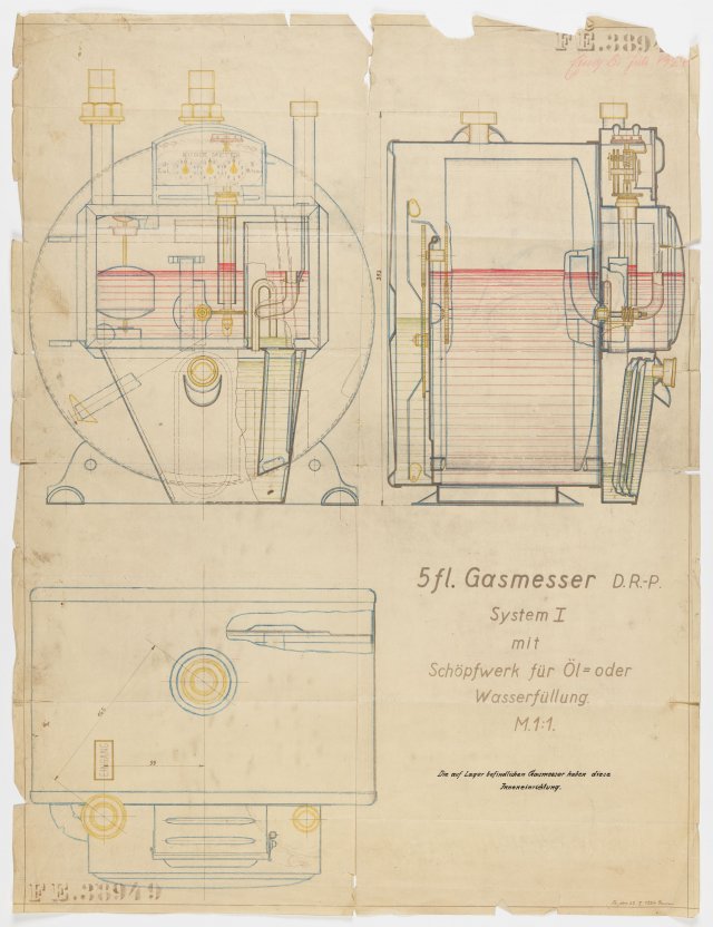 Cross-section of a gas meter