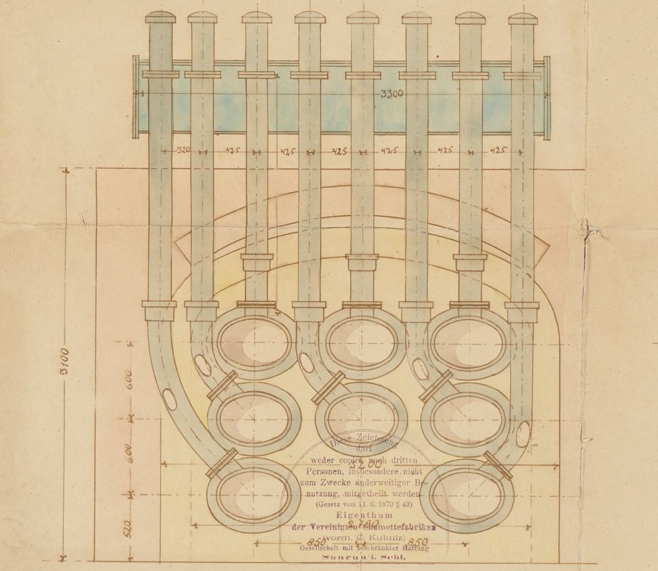 Design of equipment for the 8-retort furnace located in Opole gasworks