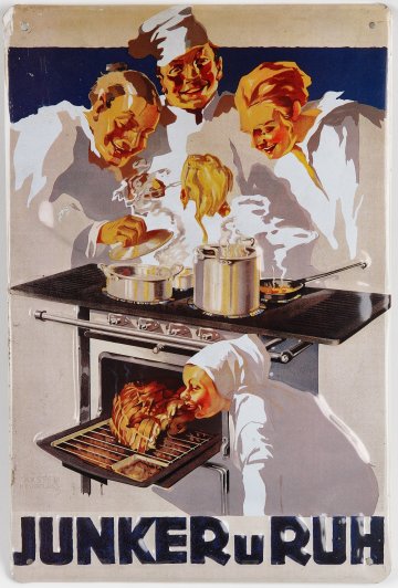 Plakat reklamujący kuchenki gazowe, "Das Gas in der Plakatkunst", Ruhrgas AG, Essen 1990.