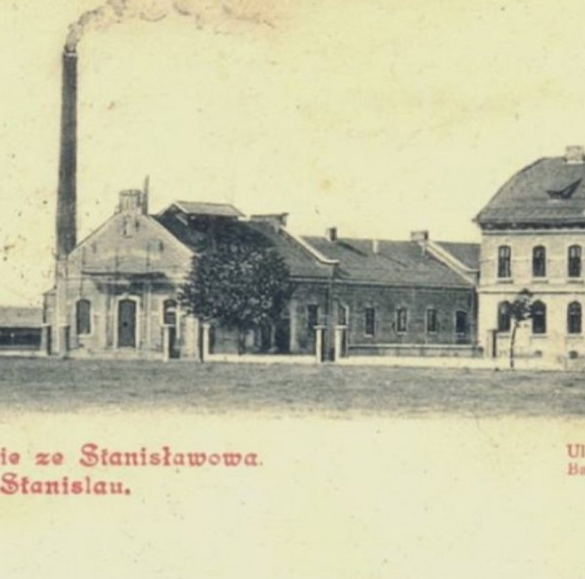 Gazownia w Stanisławowie, archiwalna pocztówka