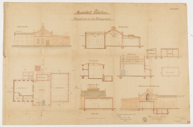 Survey drawing of the production facilities of the gasworks in Paczków