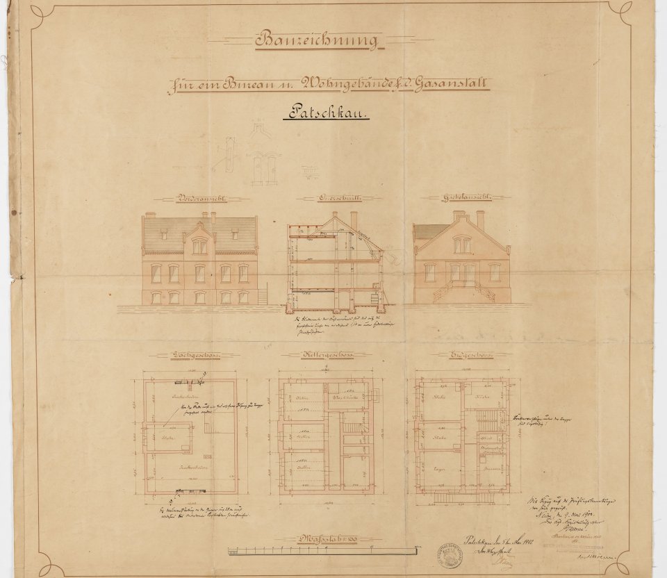 Design plan of the administration building of the gasworks in Paczków
